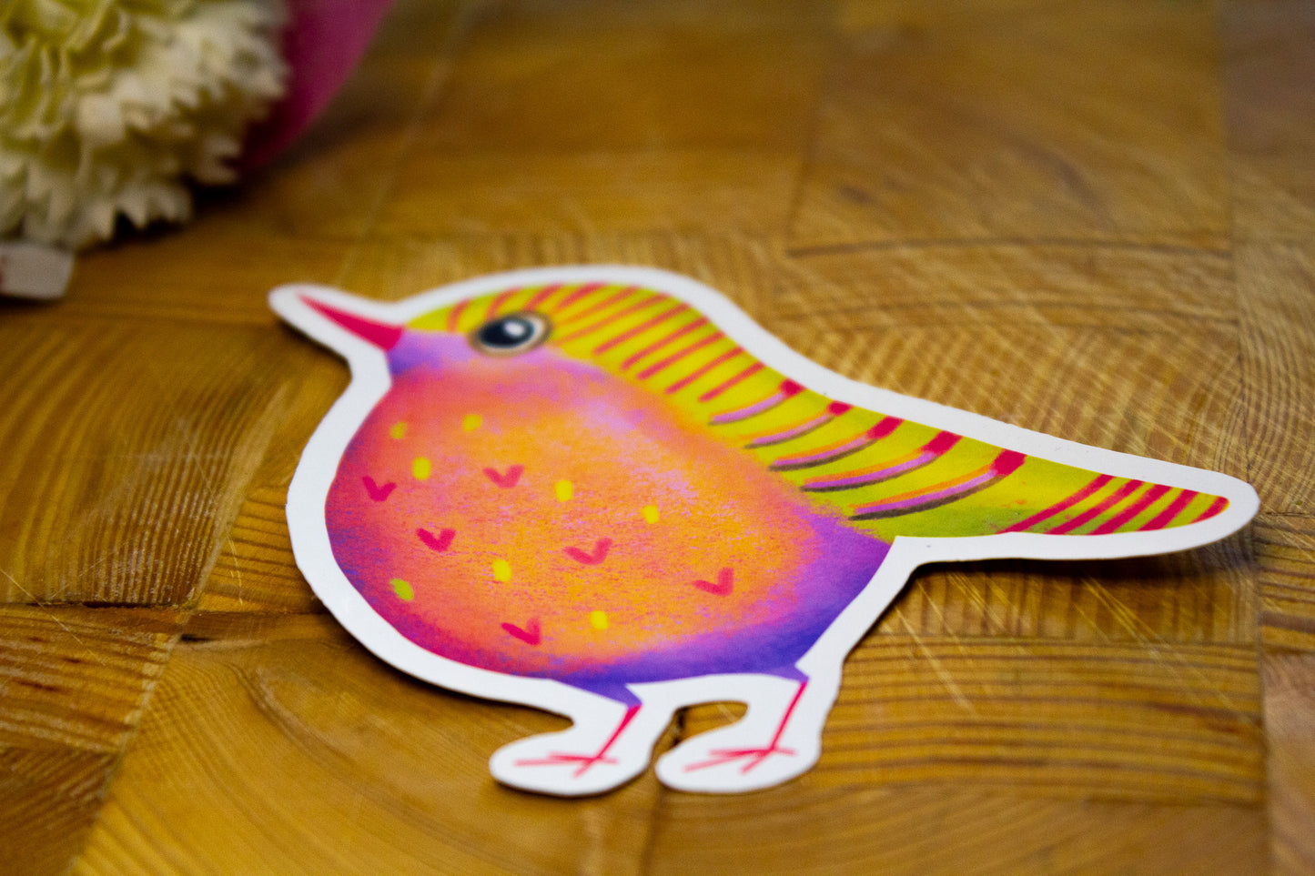 Sticker - Oiseaux : Orange et jaune