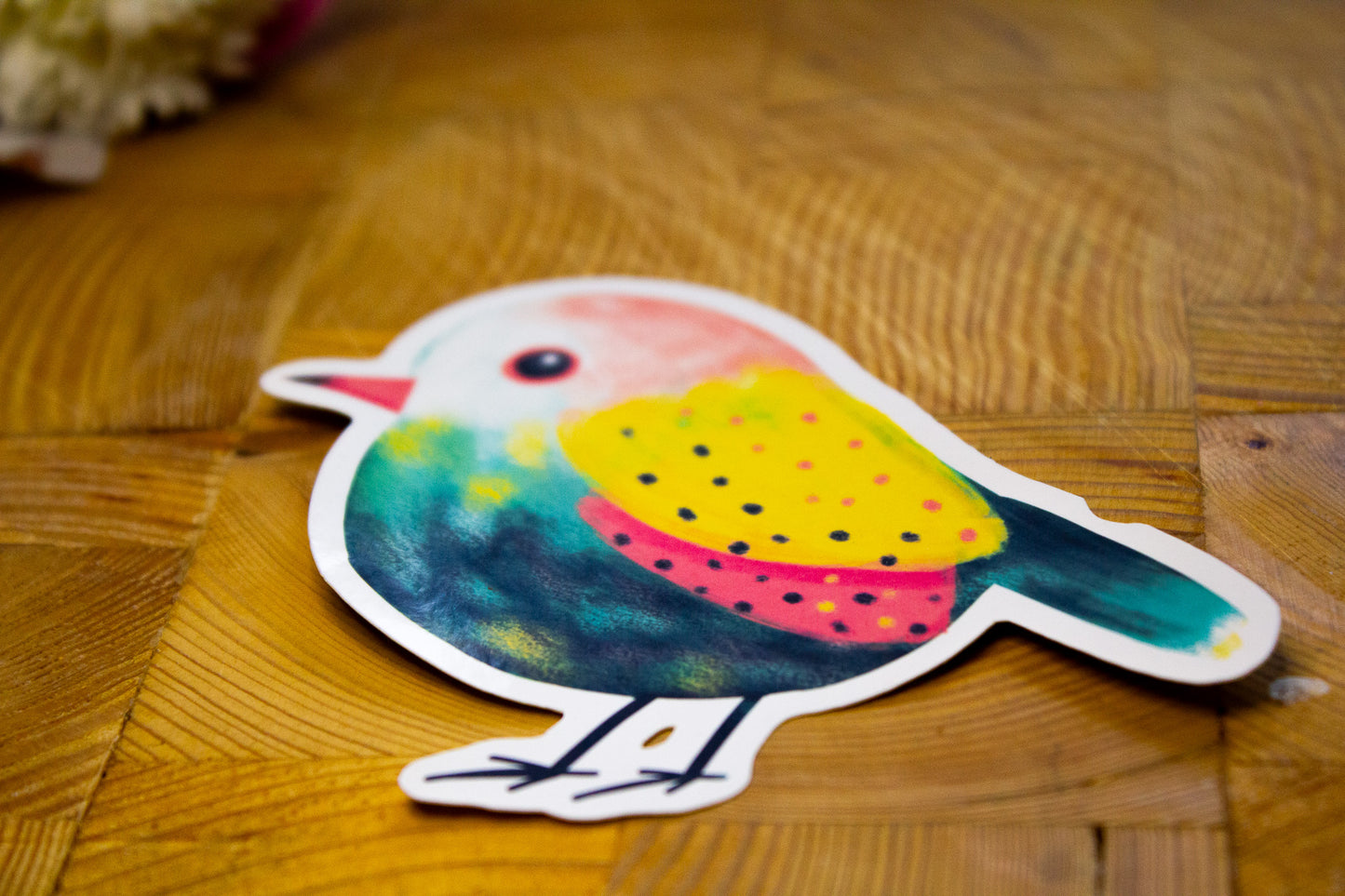 Sticker - Oiseaux : Vert et Jaune