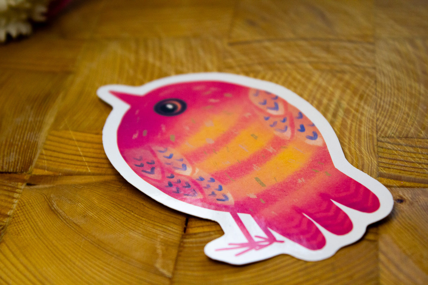 Sticker - Oiseaux : Rose et Orange