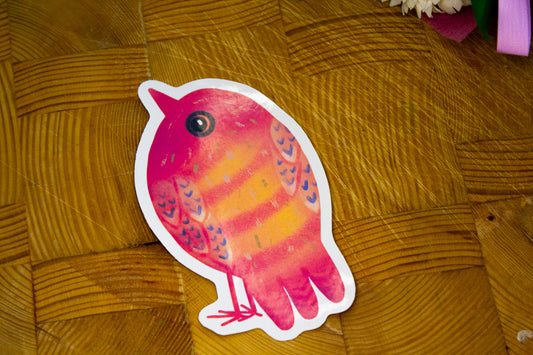 Sticker - Oiseaux : Rose et Orange