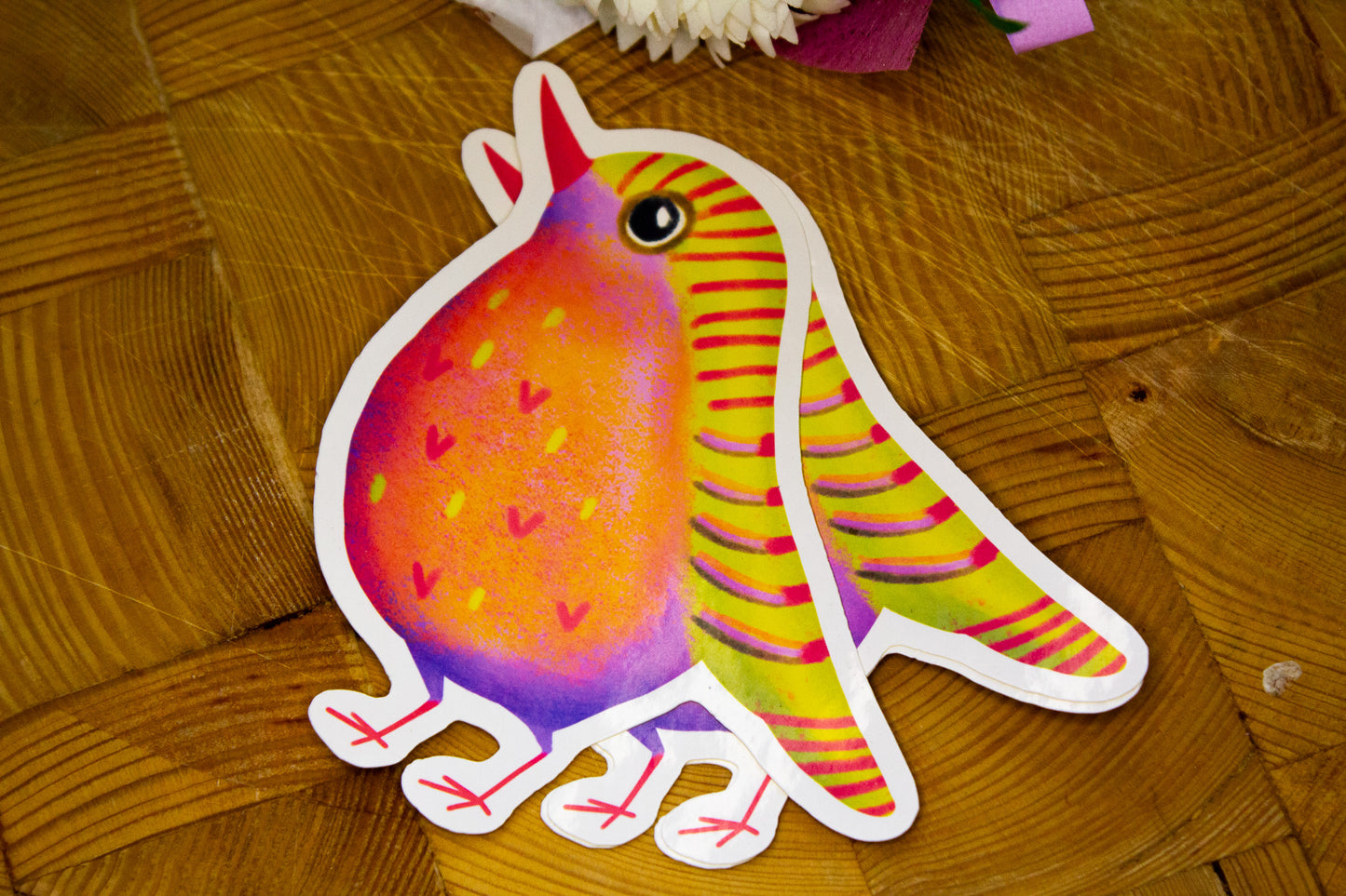 Sticker - Oiseaux : Orange et jaune