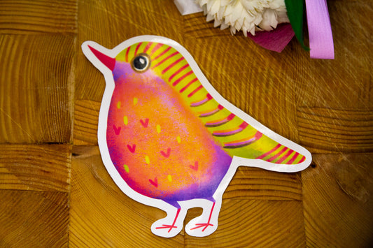 Sticker - Oiseaux : Orange et jaune