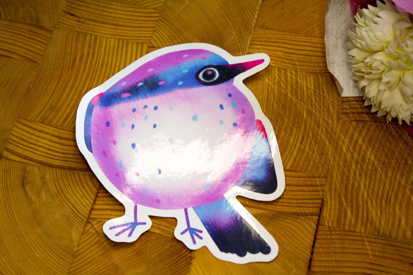 Sticker - Oiseaux : Rose et Bleu